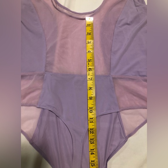Parade lavender showoff tank bodysuit-silky and mesh fabric, 3X - Picture 6 of 8